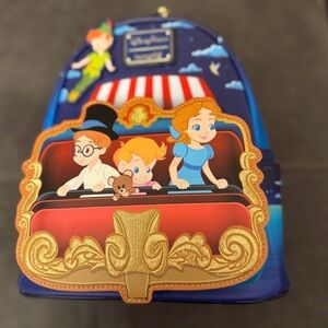 Loungefly Peter Pan Kids Adventure Backpack - Blue and Gold